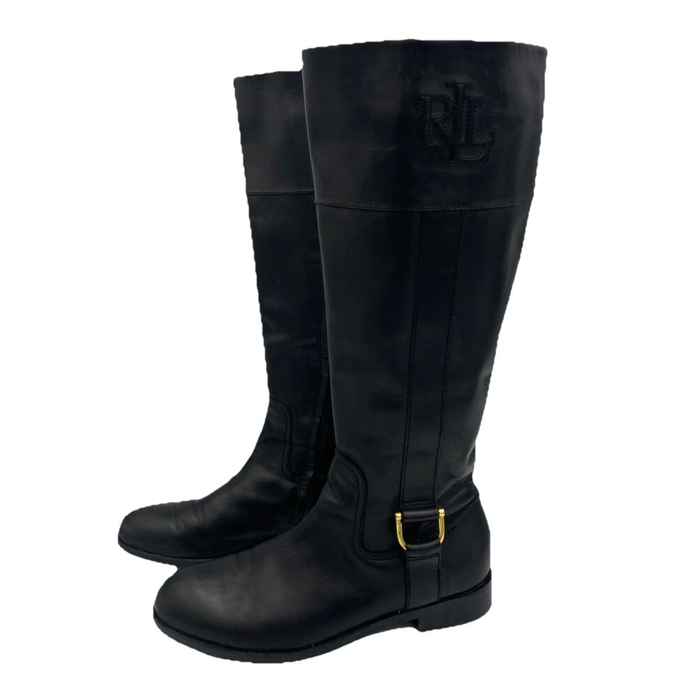 Ralph Lauren Bernadine Riding Boots-Women’s Size 7.5 Black Leather Equestrian